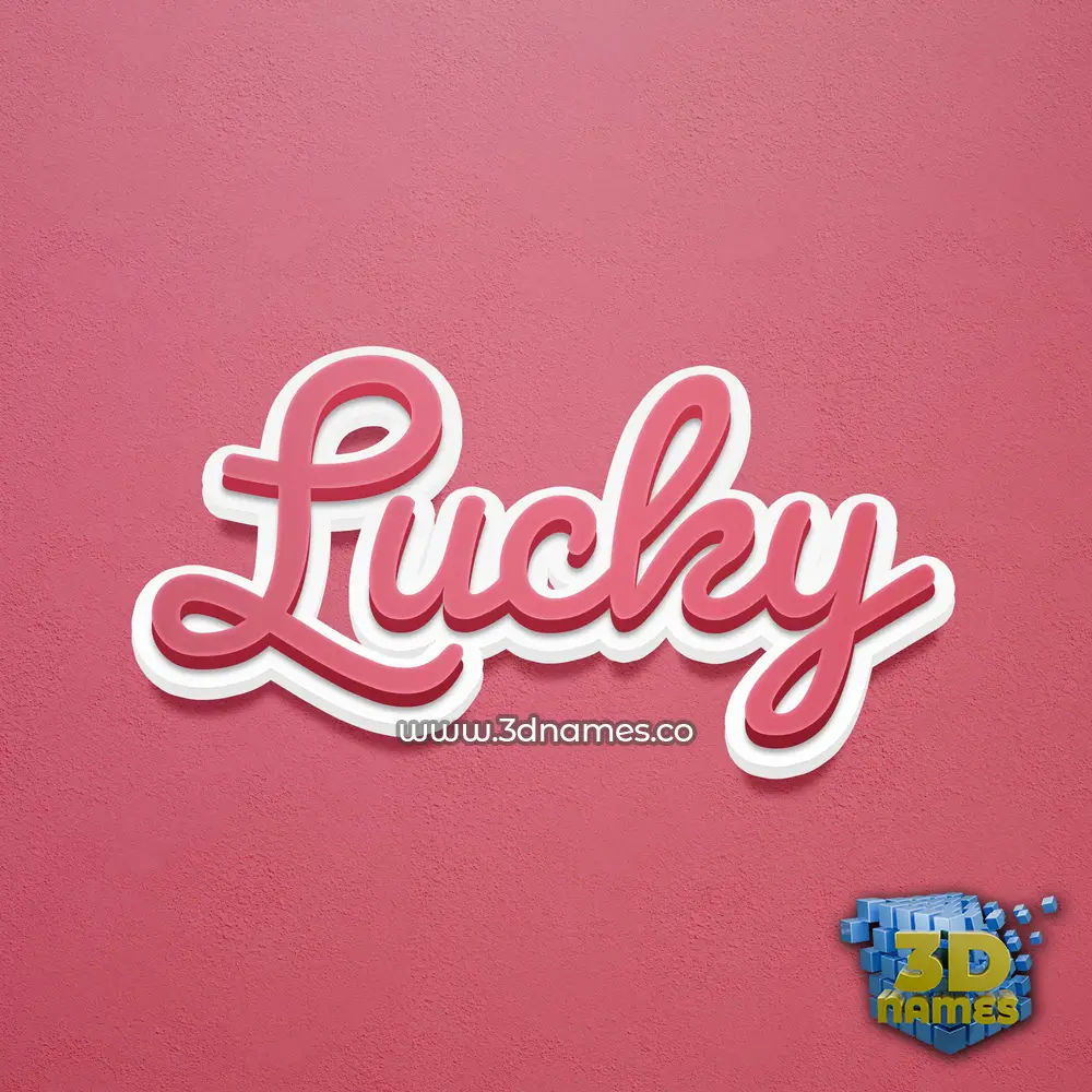 lucky in Red Scribble style - 3D name wallpaper