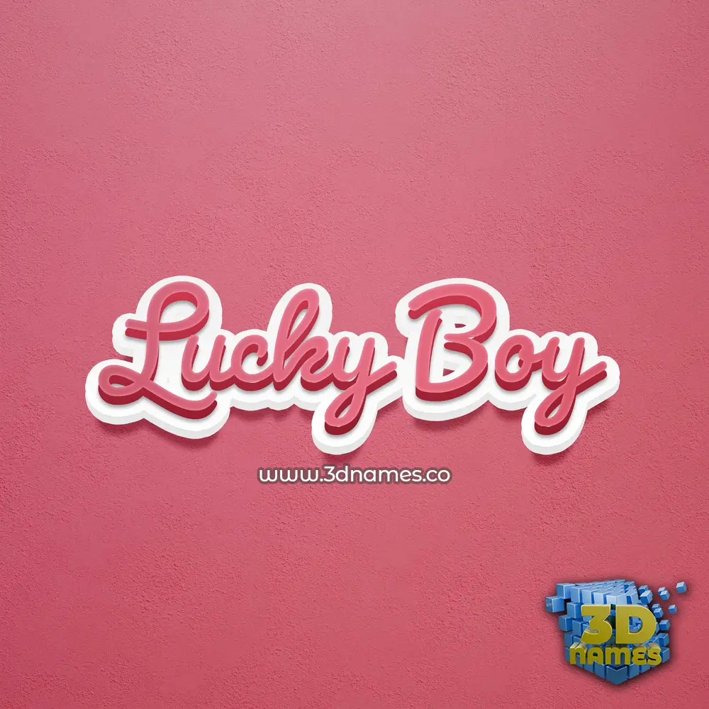 lucky boy in Red Scribble style - 3D name wallpaper
