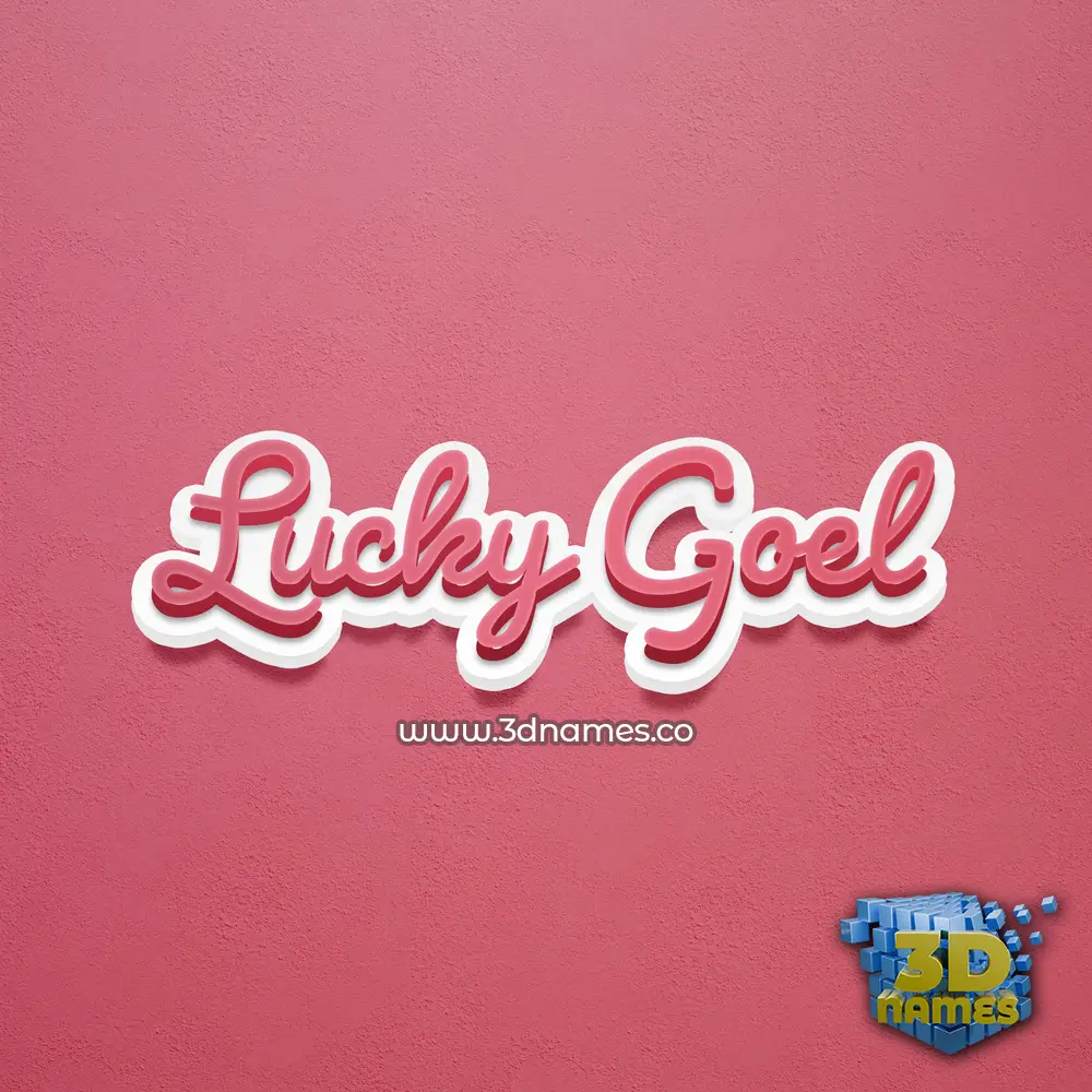 lucky goel in Red Scribble style - 3D name wallpaper