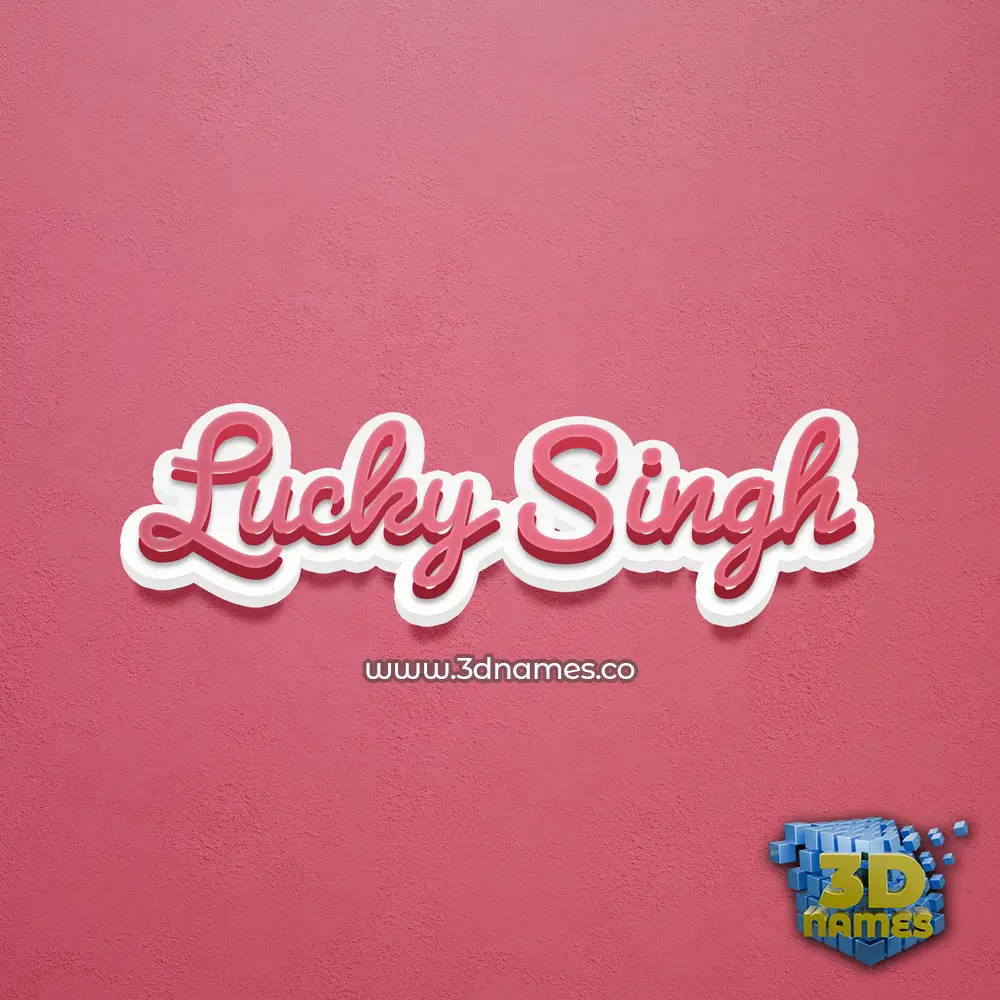 lucky singh in Red Scribble style - 3D name wallpaper