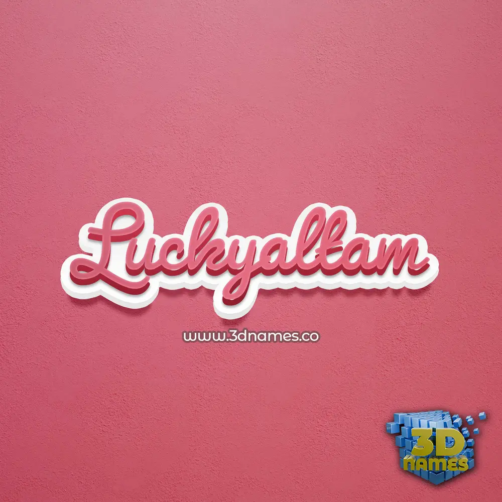 luckyaltam in Red Scribble style - 3D name wallpaper