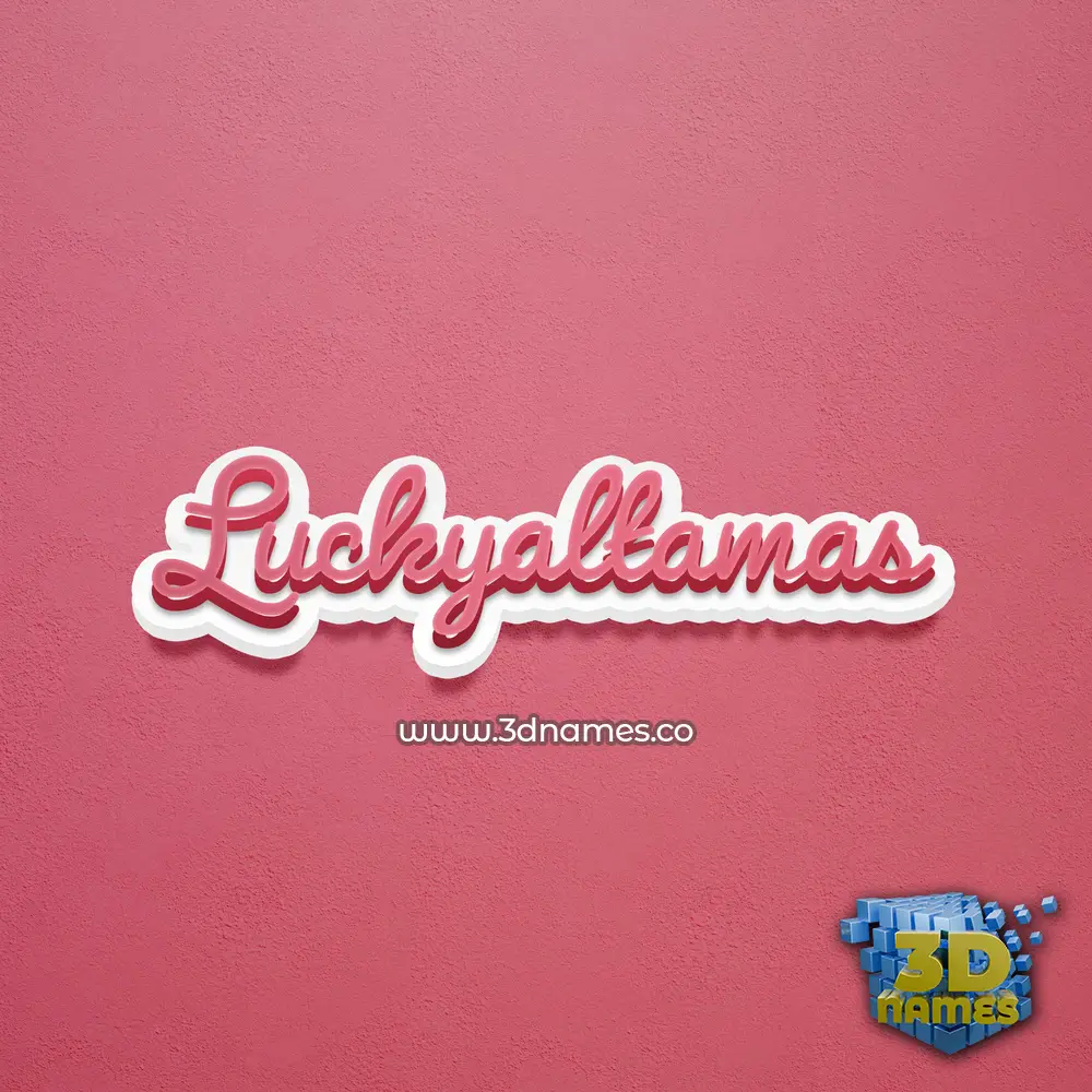 luckyaltamas in Red Scribble style - 3D name wallpaper