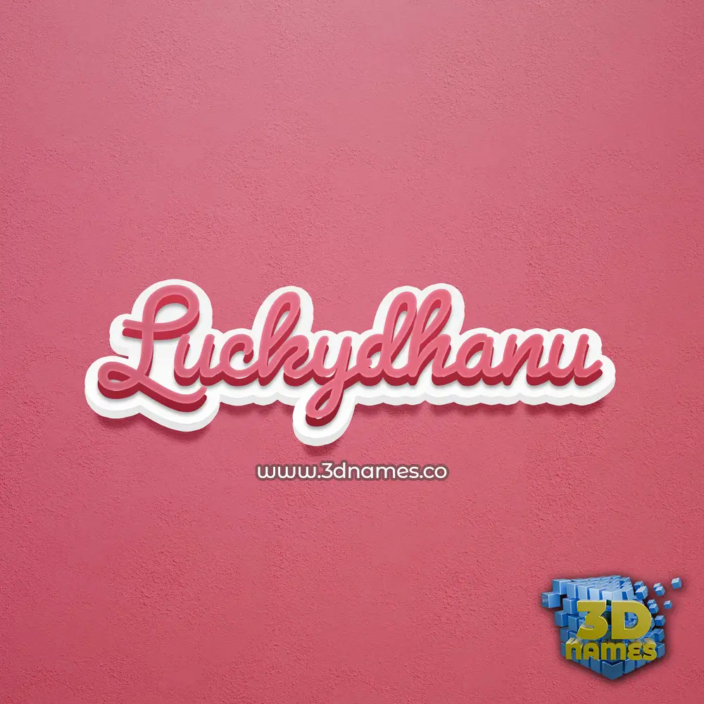 luckydhanu in Red Scribble style - 3D name wallpaper