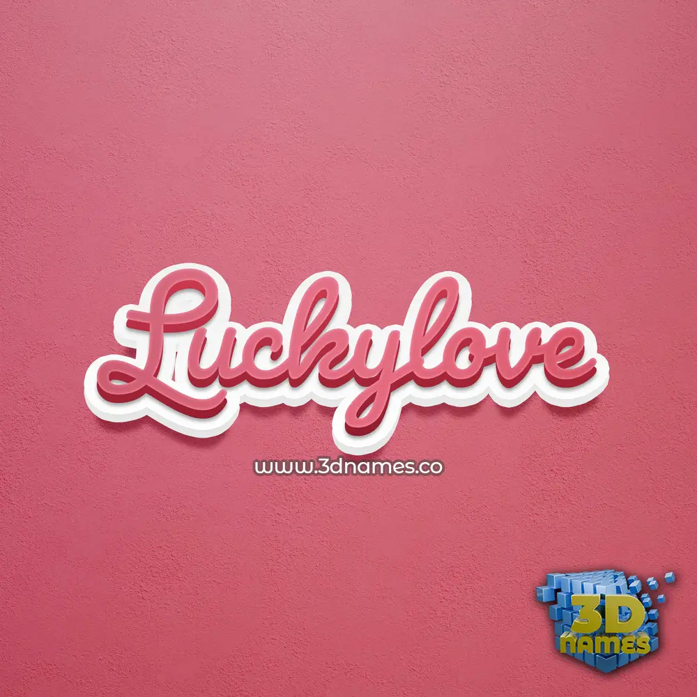 luckylove in Red Scribble style - 3D name wallpaper