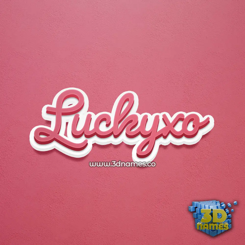 luckyxo in Red Scribble style - 3D name wallpaper