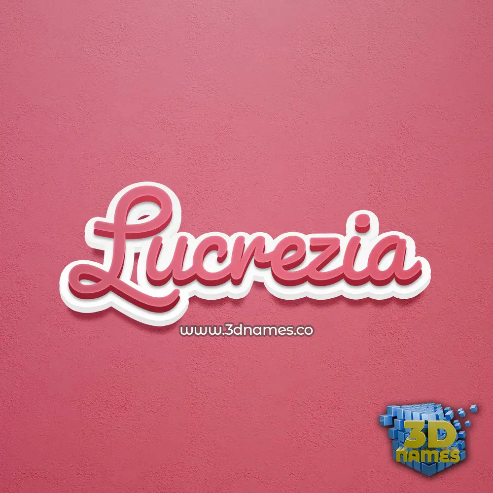 lucrezia in Red Scribble style - 3D name wallpaper