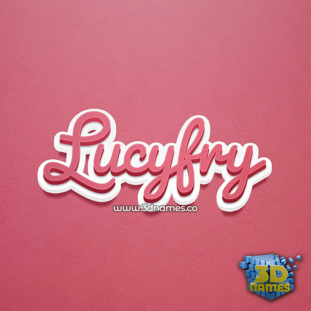 lucyfry in Red Scribble style - 3D name wallpaper