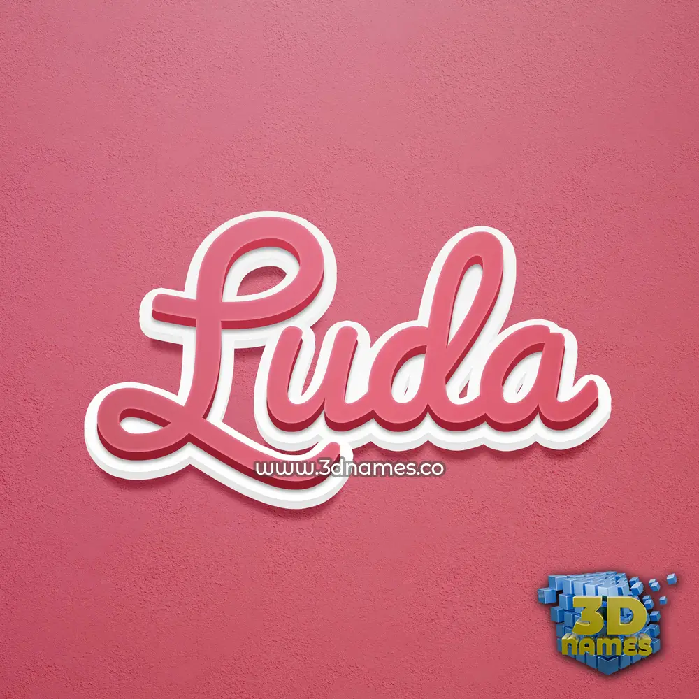 luda in Red Scribble style - 3D name wallpaper