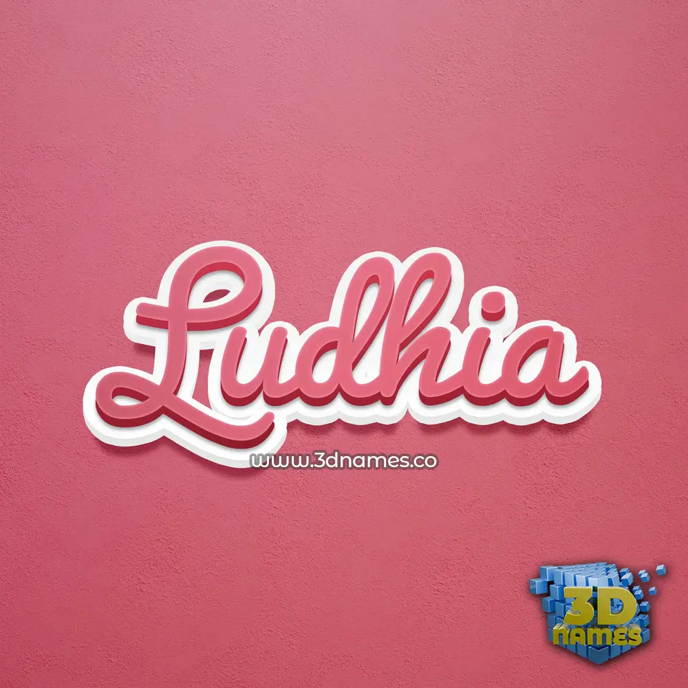 ludhia in Red Scribble style - 3D name wallpaper