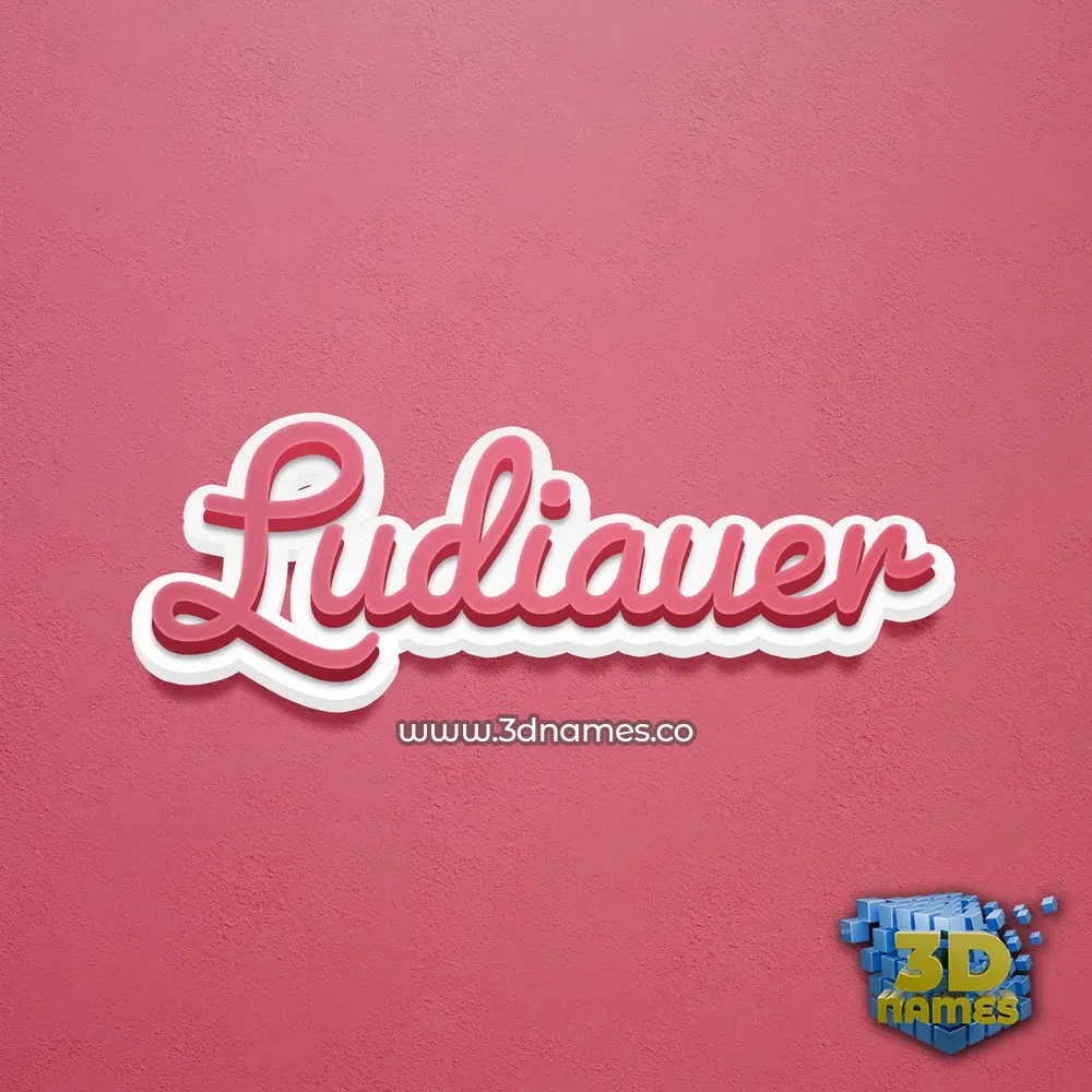 ludiauer in Red Scribble style - 3D name wallpaper