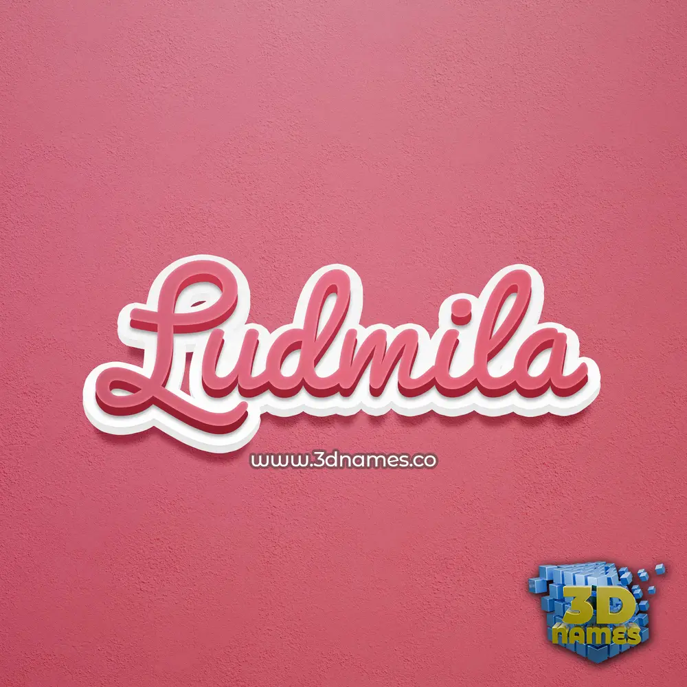 ludmila in Red Scribble style - 3D name wallpaper