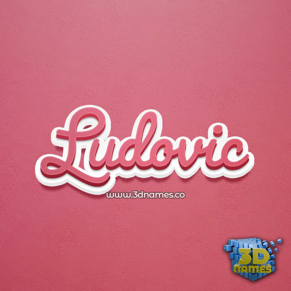 ludovic in Red Scribble style - 3D name wallpaper