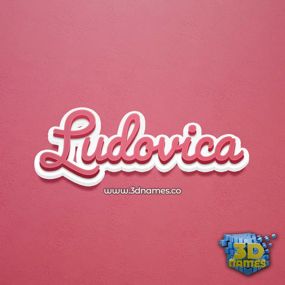 ludovica in Red Scribble style - 3D name wallpaper