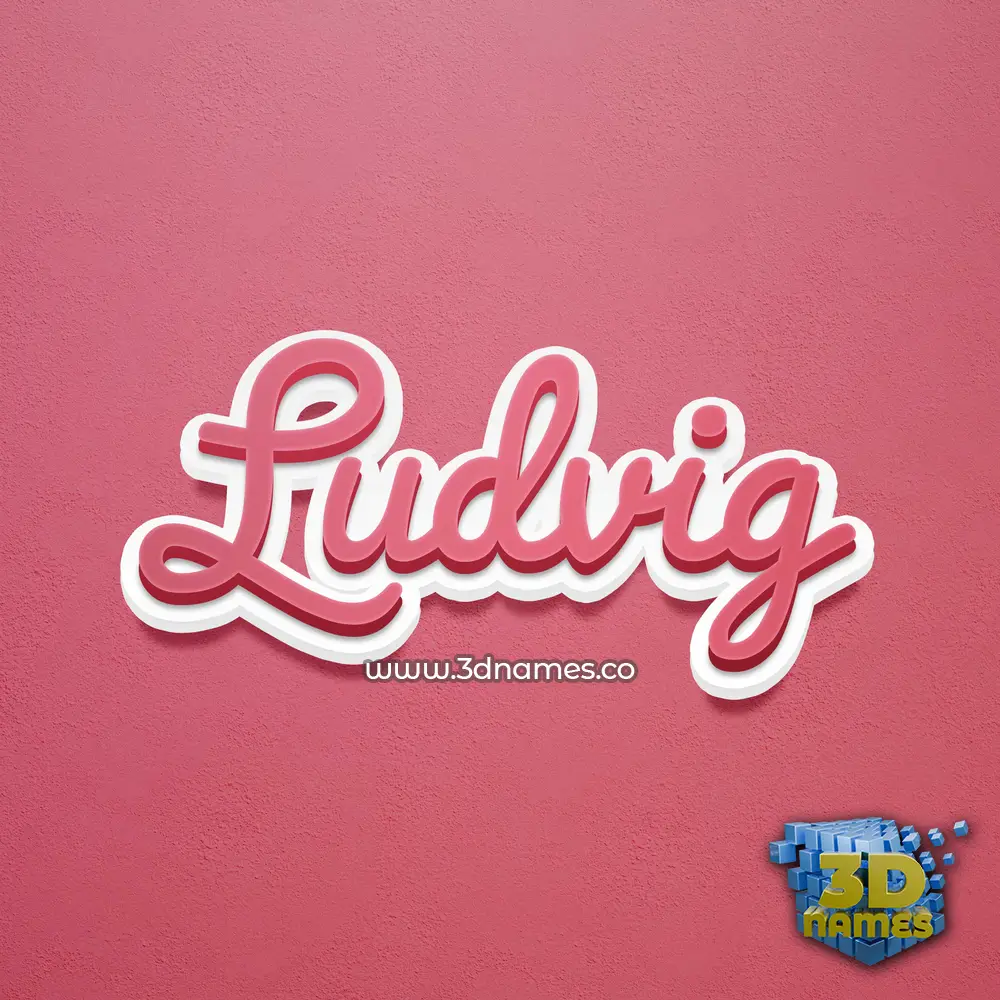 ludvig in Red Scribble style - 3D name wallpaper