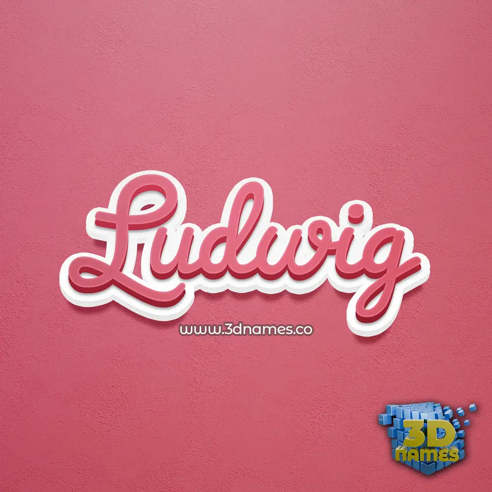 ludwig in Red Scribble style - 3D name wallpaper