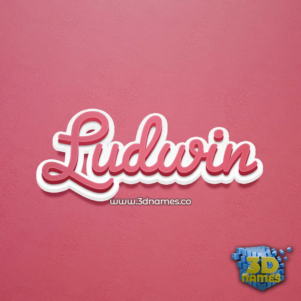 ludwin in Red Scribble style - 3D name wallpaper