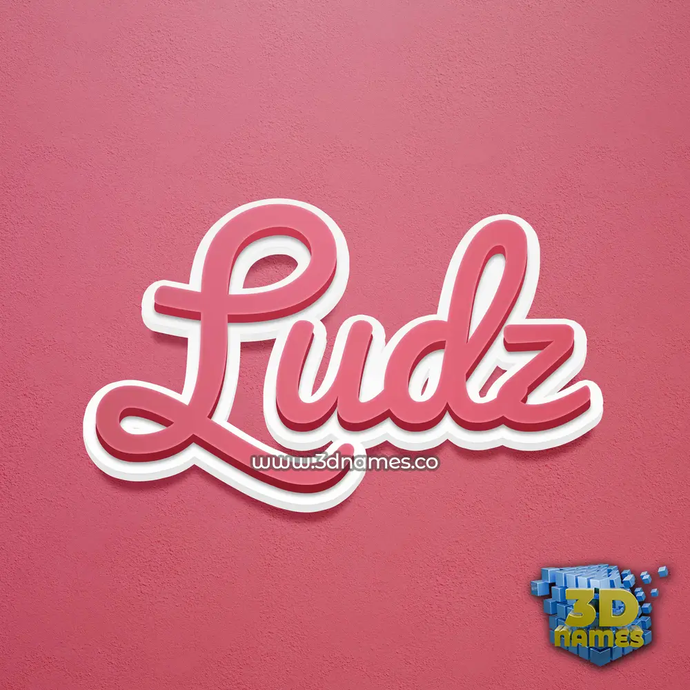 ludz in Red Scribble style - 3D name wallpaper