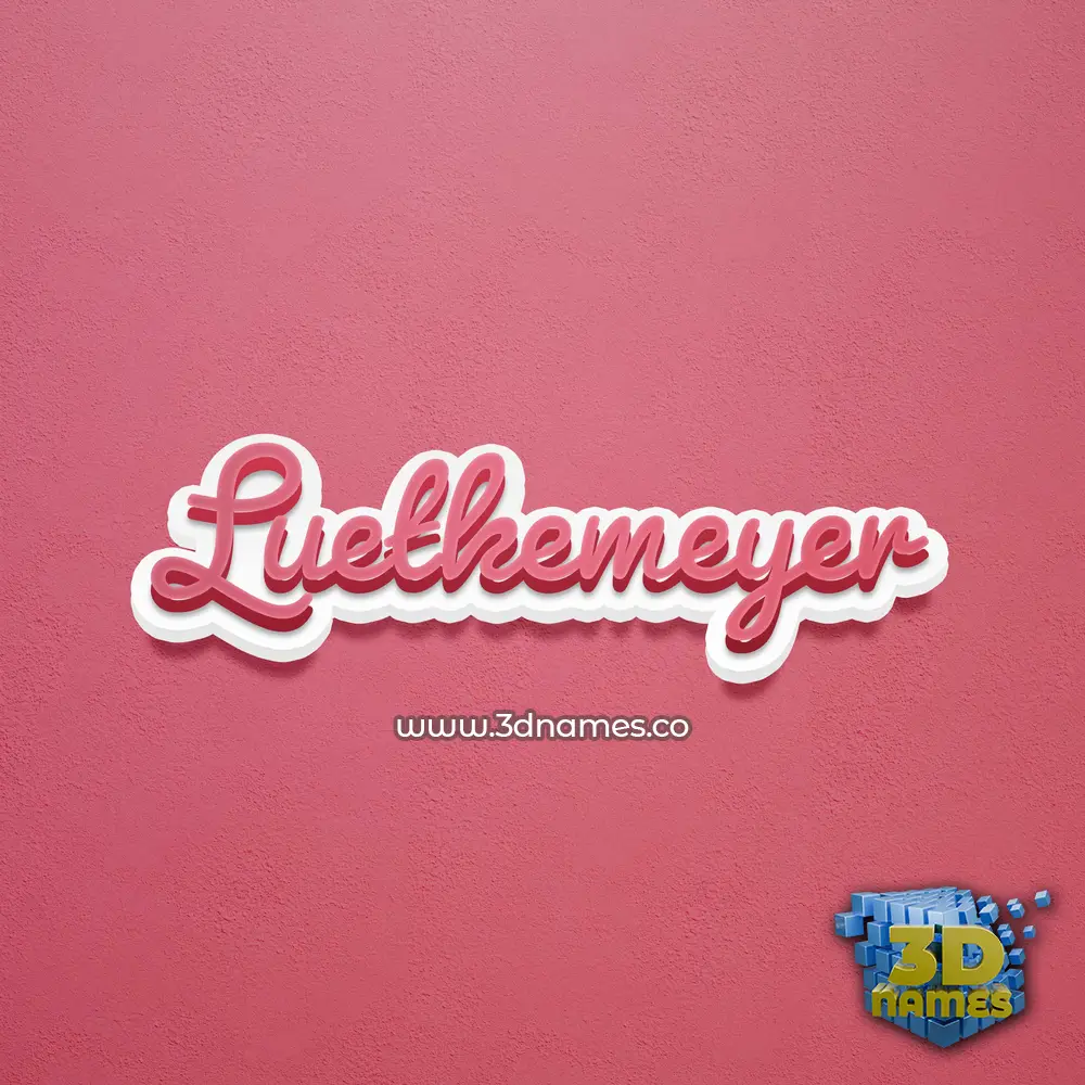 luetkemeyer in Red Scribble style - 3D name wallpaper