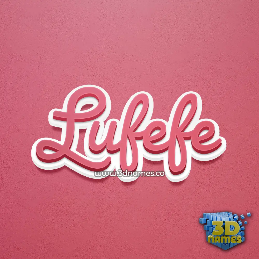 lufefe in Red Scribble style - 3D name wallpaper