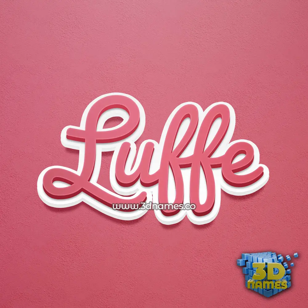 luffe in Red Scribble style - 3D name wallpaper