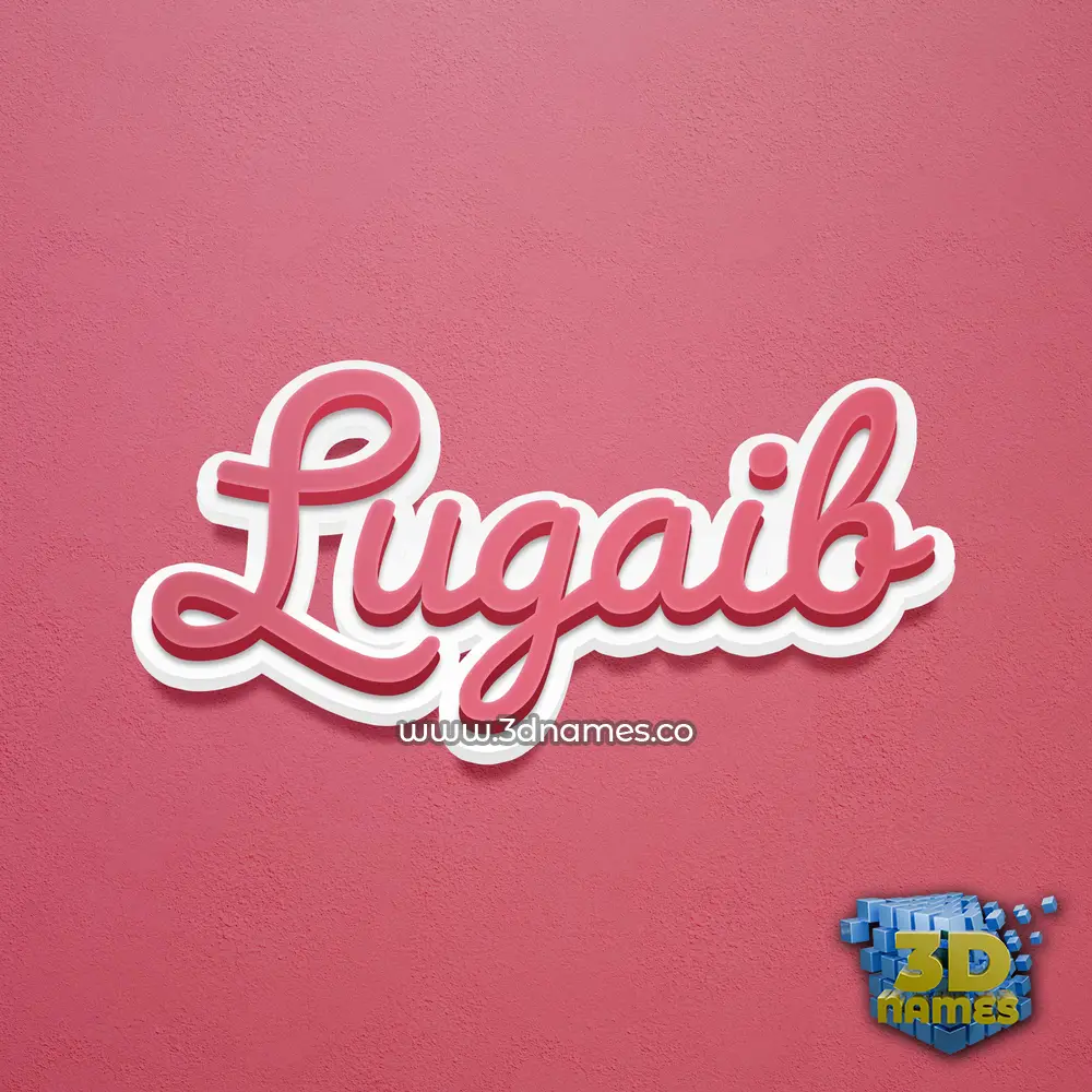 lugaib in Red Scribble style - 3D name wallpaper