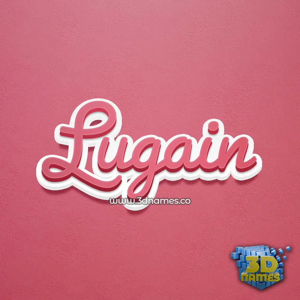 lugain in Red Scribble style - 3D name wallpaper