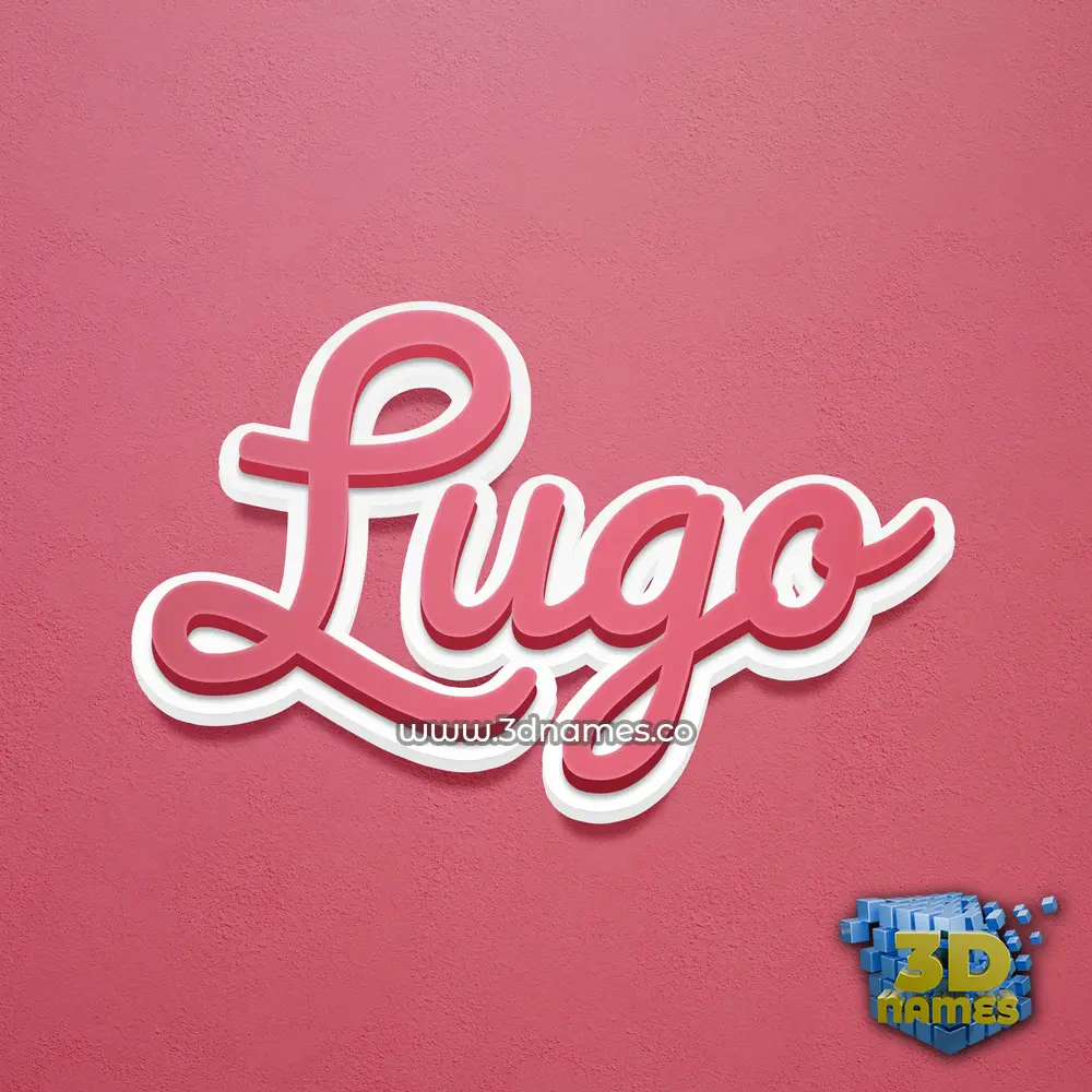 lugo in Red Scribble style - 3D name wallpaper