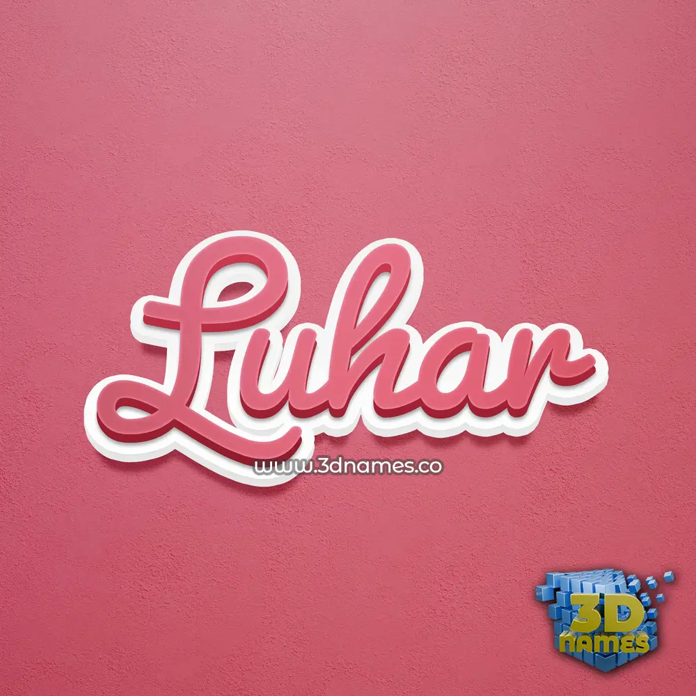 luhar in Red Scribble style - 3D name wallpaper
