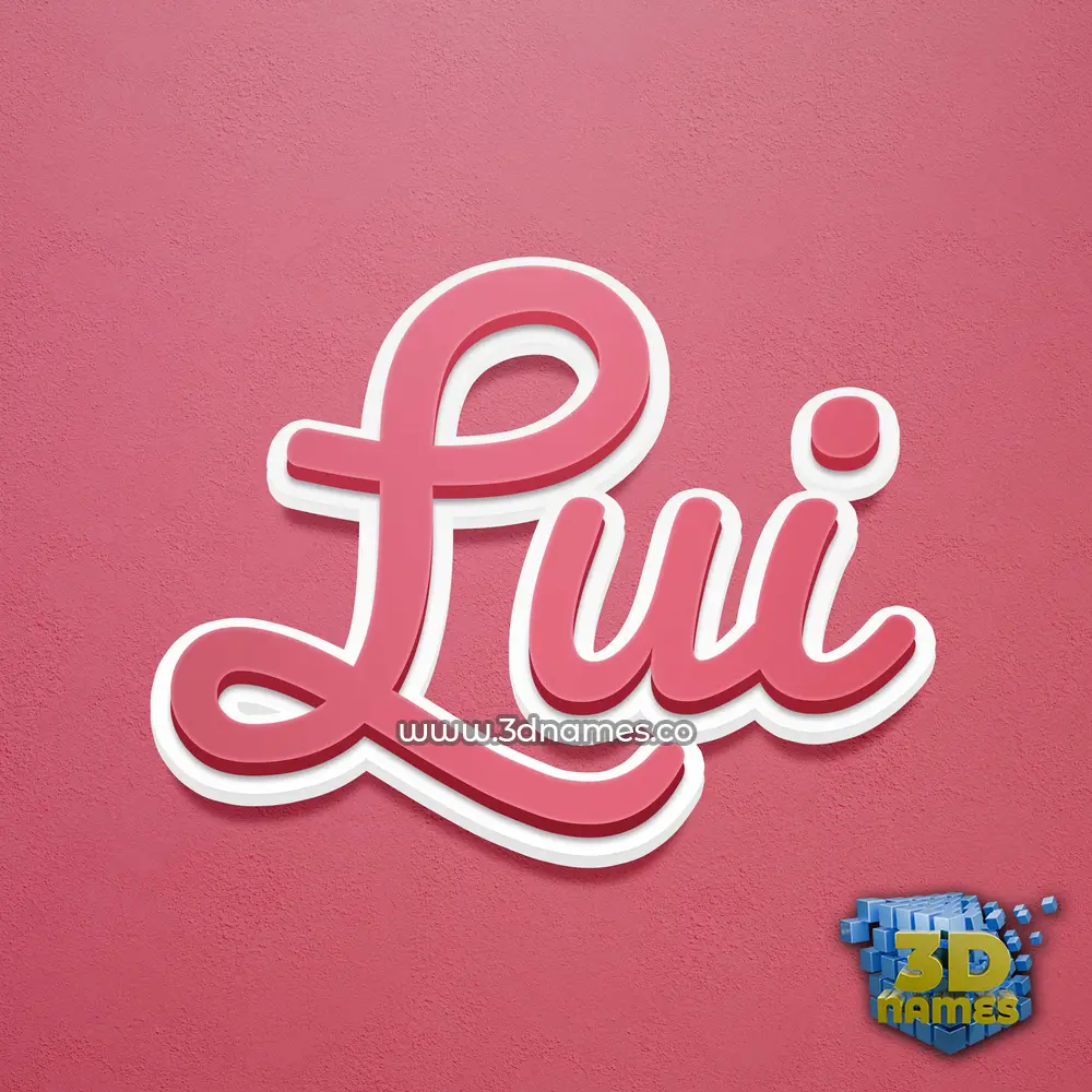 lui in Red Scribble style - 3D name wallpaper