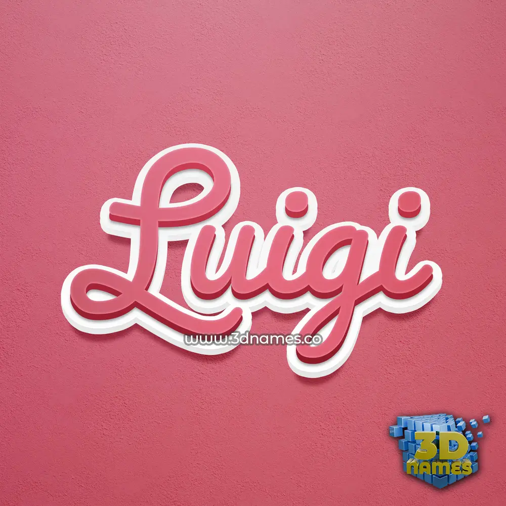 luigi in Red Scribble style - 3D name wallpaper