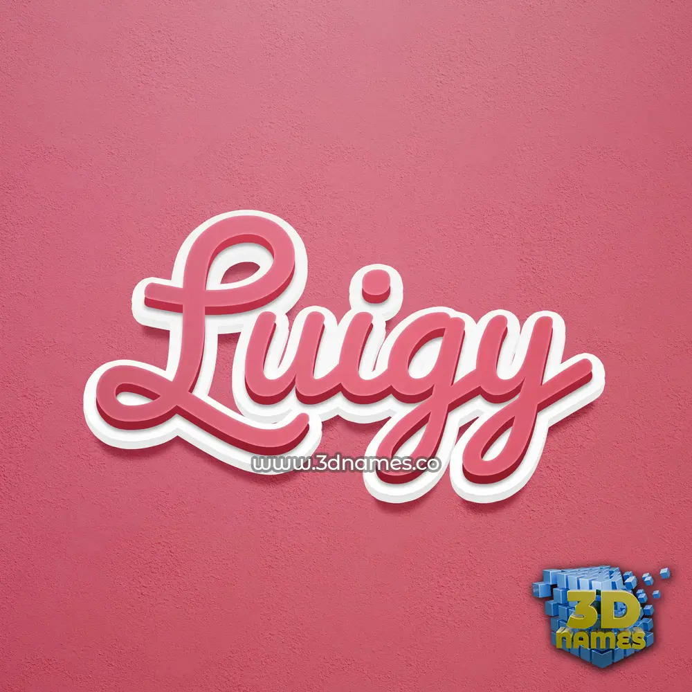 luigy in Red Scribble style - 3D name wallpaper