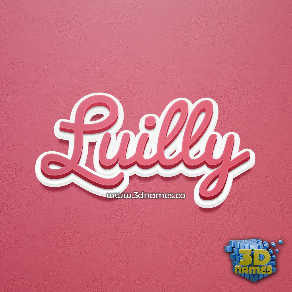 luilly in Red Scribble style - 3D name wallpaper