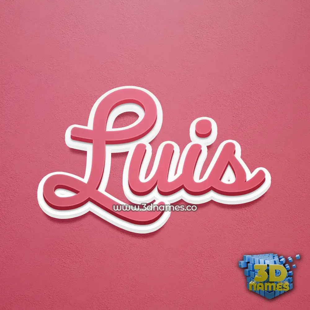luis in Red Scribble style - 3D name wallpaper