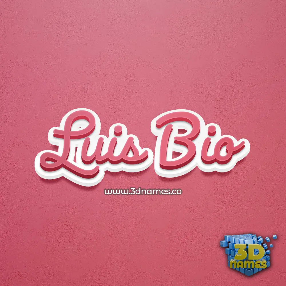 luis bio in Red Scribble style - 3D name wallpaper