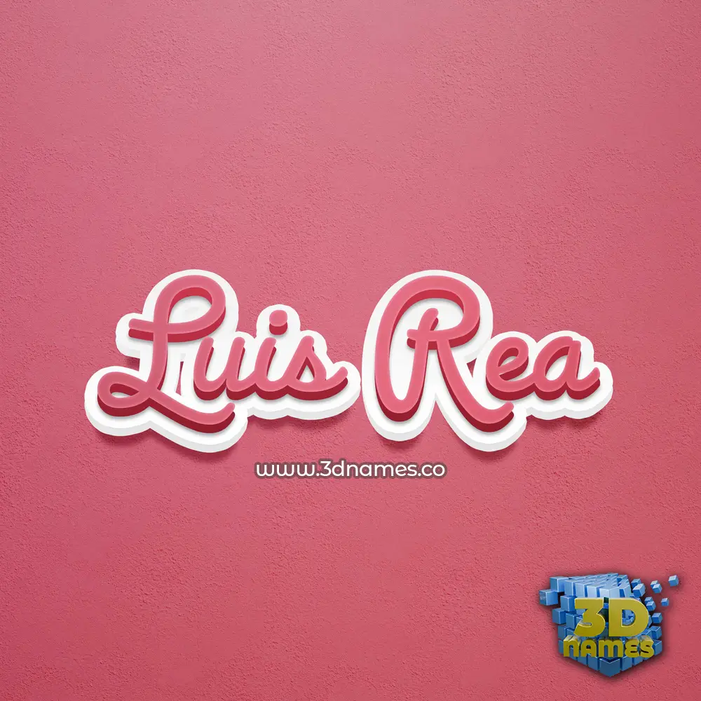 luis rea in Red Scribble style - 3D name wallpaper