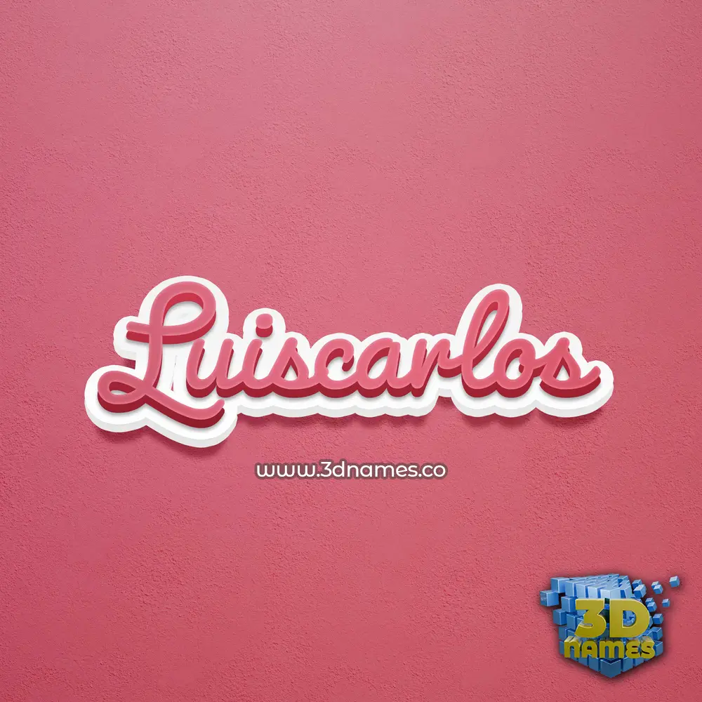 luiscarlos in Red Scribble style - 3D name wallpaper