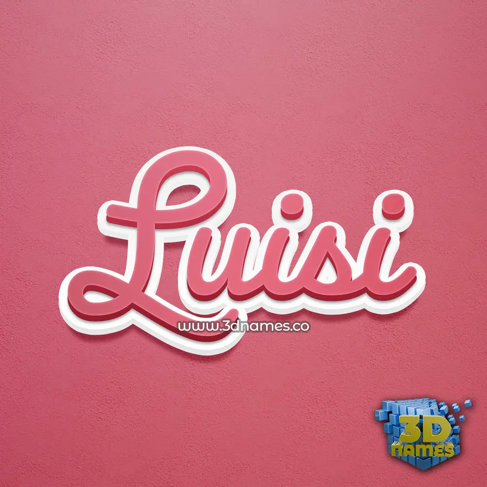 luisi in Red Scribble style - 3D name wallpaper