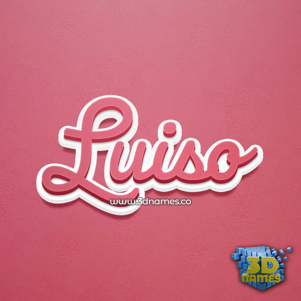 luiso in Red Scribble style - 3D name wallpaper