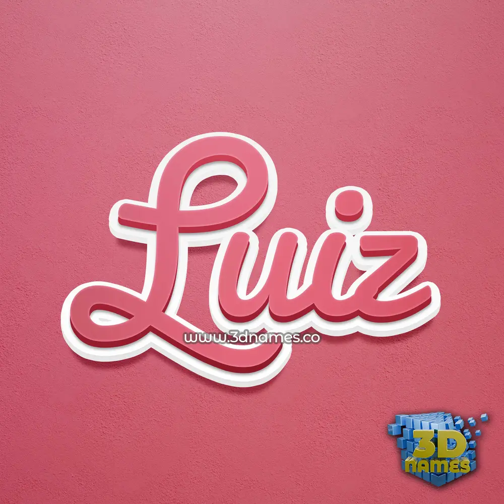 luiz in Red Scribble style - 3D name wallpaper