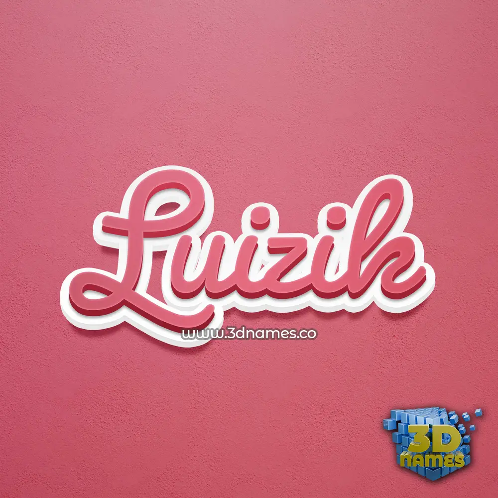 luizik in Red Scribble style - 3D name wallpaper
