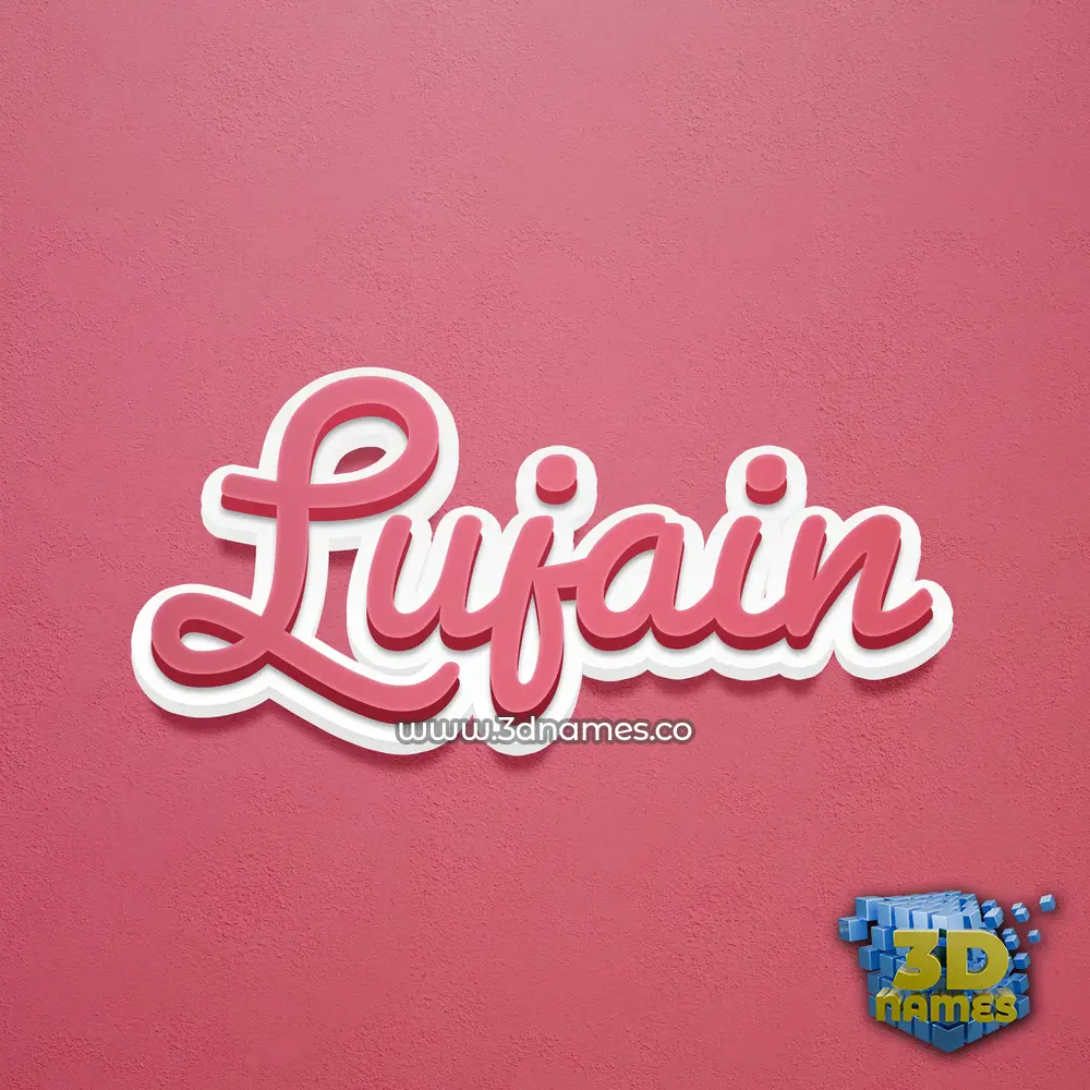 lujain in Red Scribble style - 3D name wallpaper