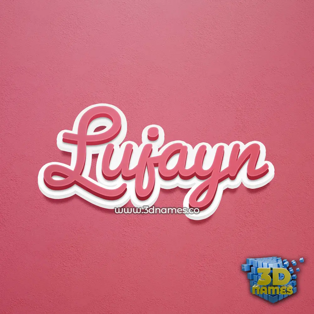 lujayn in Red Scribble style - 3D name wallpaper