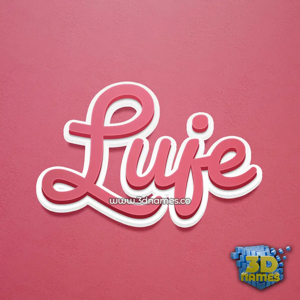luje in Red Scribble style - 3D name wallpaper