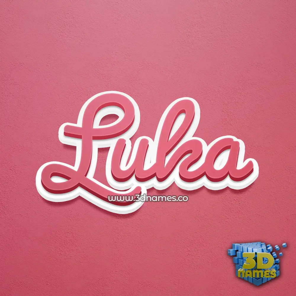 luka in Red Scribble style - 3D name wallpaper