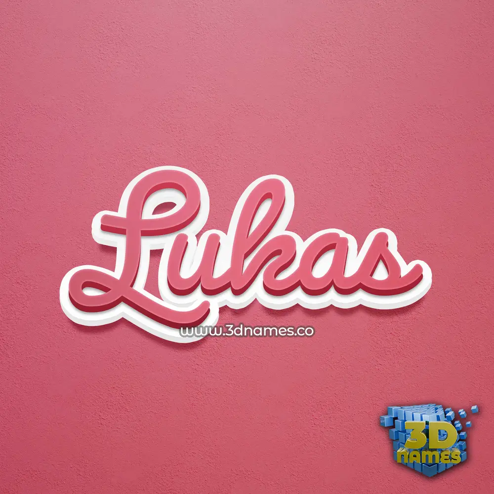 lukas in Red Scribble style - 3D name wallpaper