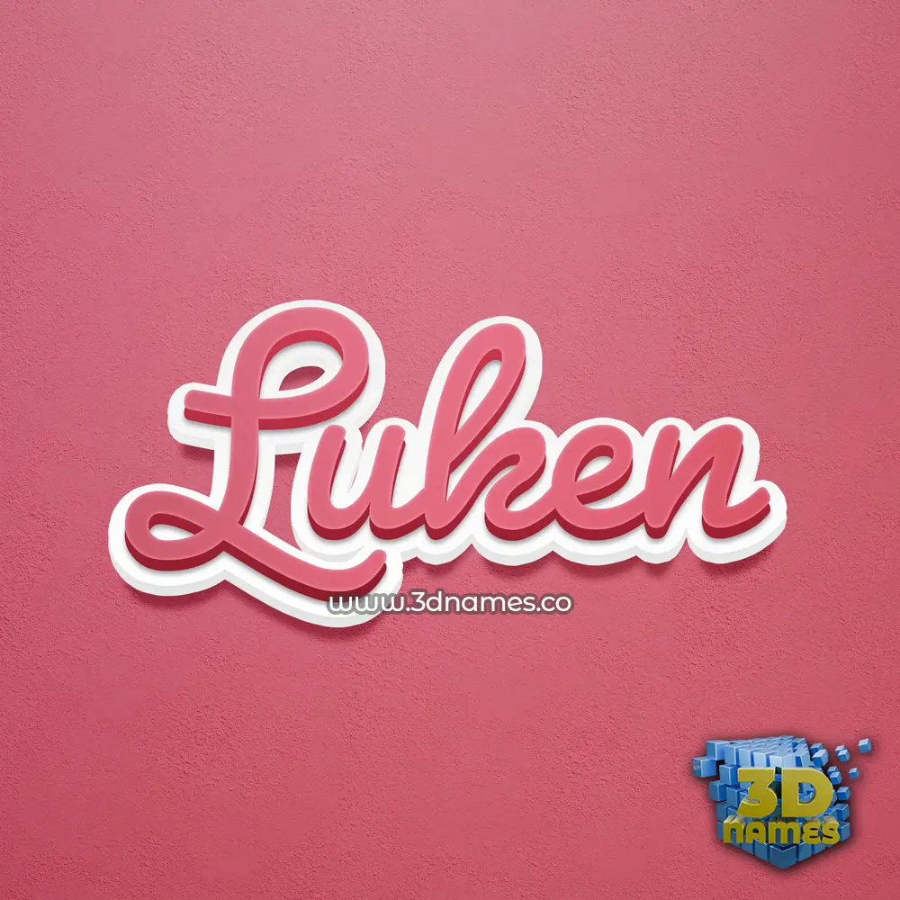 luken in Red Scribble style - 3D name wallpaper