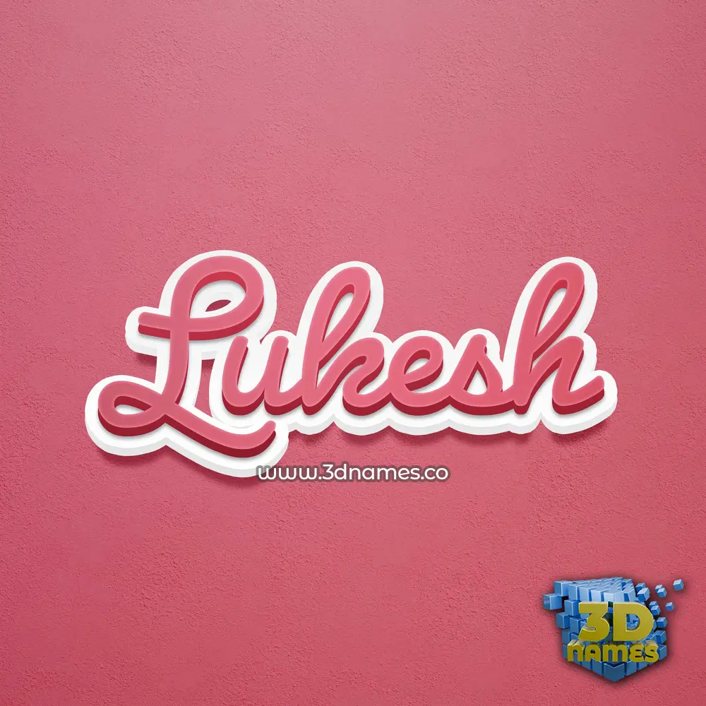 lukesh in Red Scribble style - 3D name wallpaper