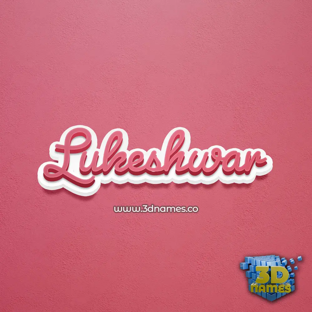 lukeshwar in Red Scribble style - 3D name wallpaper