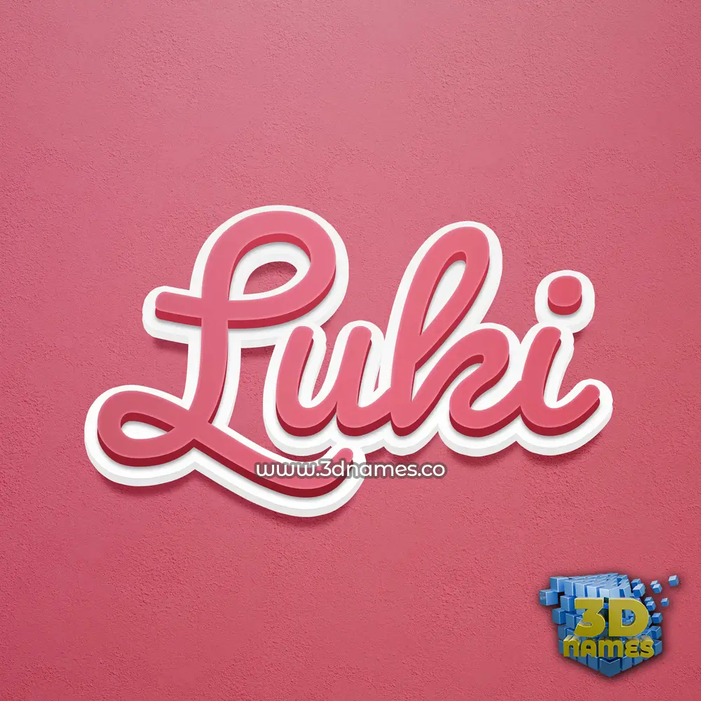 luki in Red Scribble style - 3D name wallpaper
