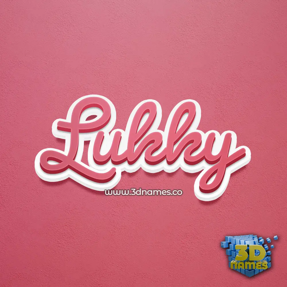 lukky in Red Scribble style - 3D name wallpaper